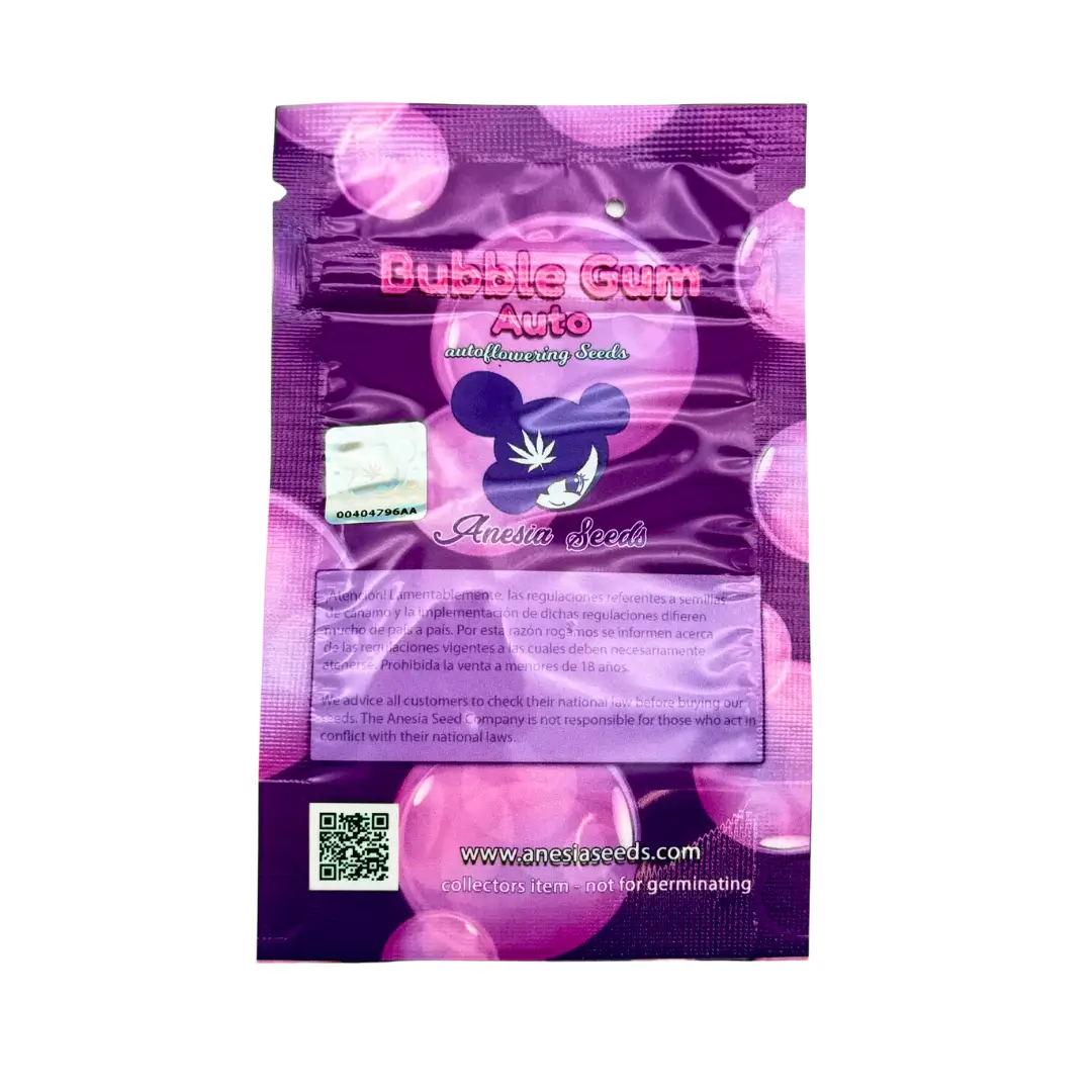 Anesia Seeds Bubble Gum Auto Verpackung Rückseite