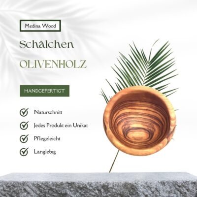 Schale Müslischale Holzschale handgemacht aus Olivenholz Ø 8 cm