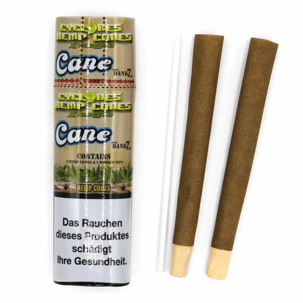 Cyclones Hemp Cones Cane XTRA Slo mit Dank7Tip Pre Rolled 2 Stueck 2