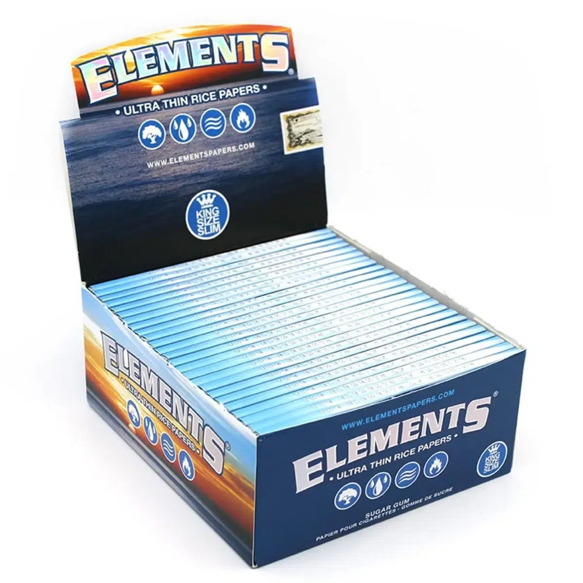 Elements Papers King Size Slim Box 50 Hefte