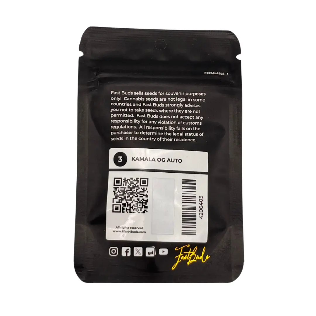 Fast Buds Kamala OG Auto Verpackung Rückseite