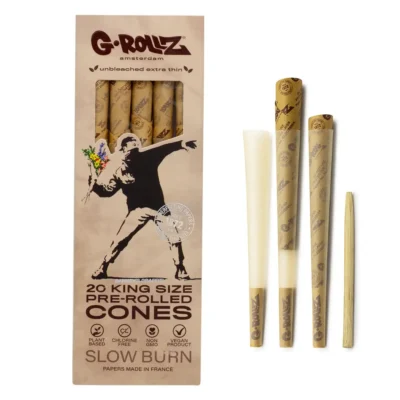 G-Rollz Banksy Graffiti Flower Thrower Unbleached – Pre Rolled KS – 20er Pack