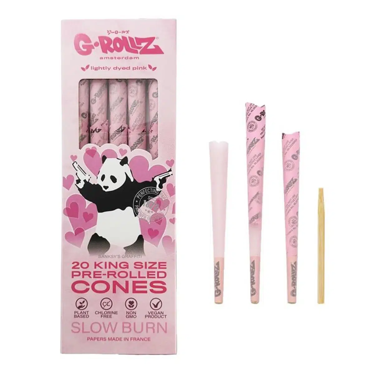 G Rollz – Lightly Dyed Pink – Pre Rolled KS – 20er Pack