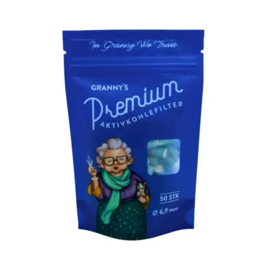 Granny´s Weed Aktivkohlefilter 7mm blau vegan, 50 Stück
