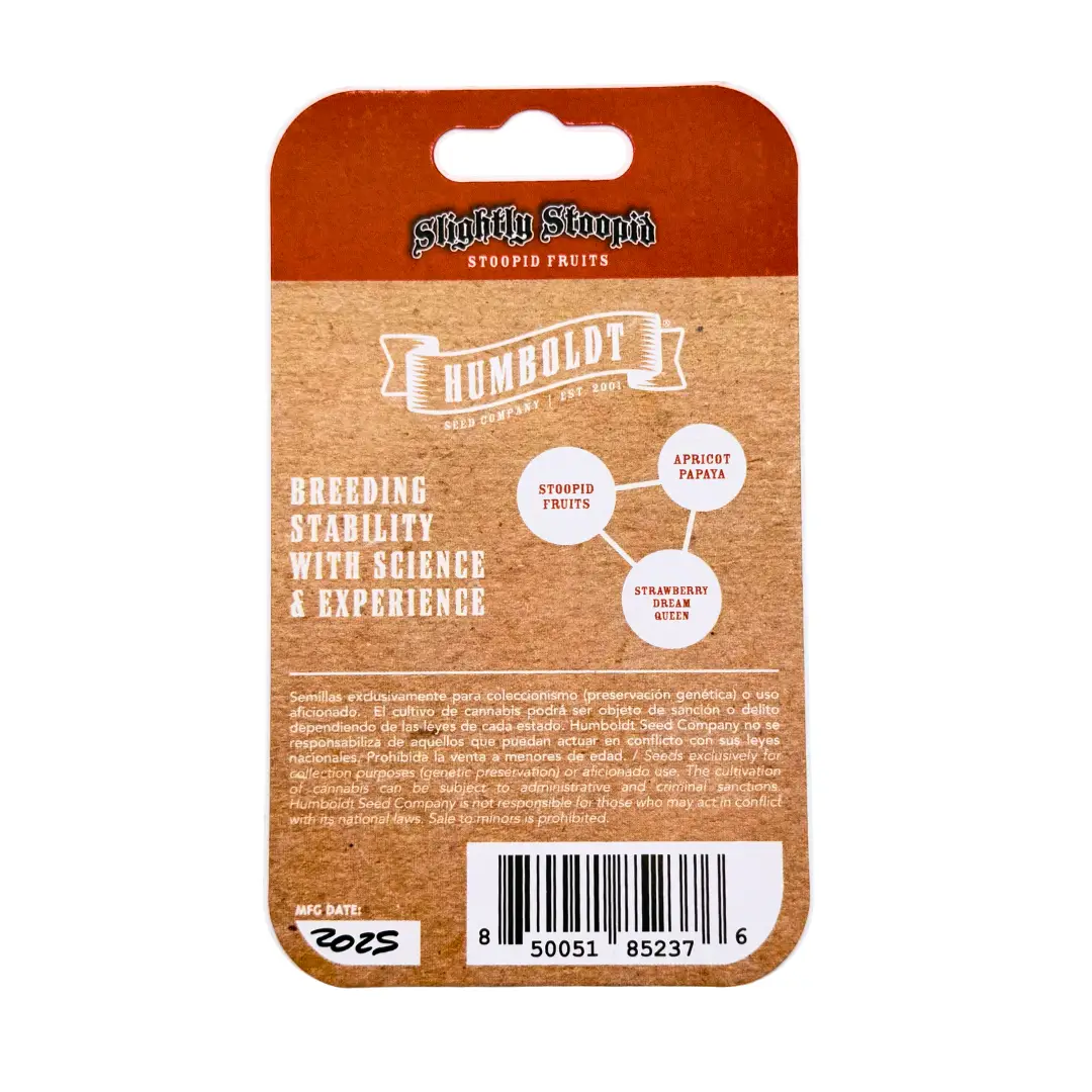 Humboldt Seed Co Slightly Stoopid Fruits Verpackung hinten