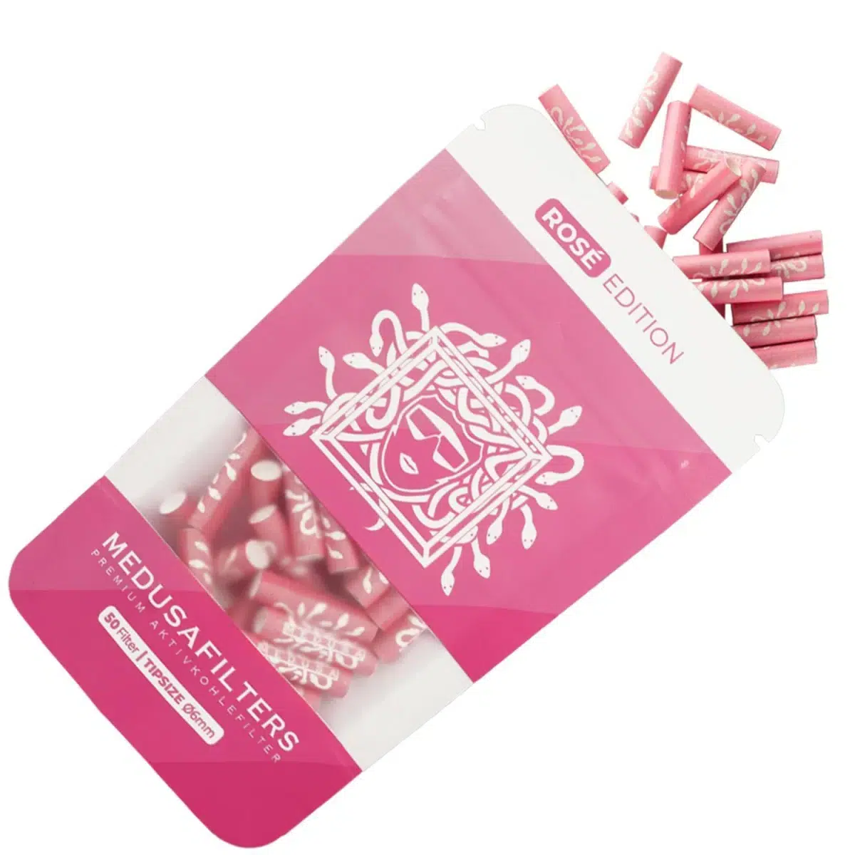 Medusafilters Aktivkohlefilter 6mm Rosé – 50 Stück