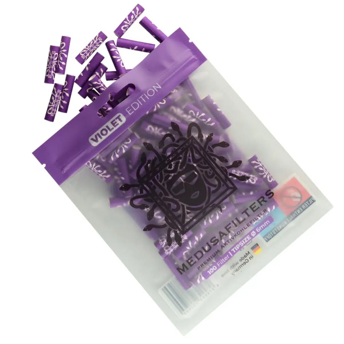 Medusafilters Aktivkohlefilter 6mm Violet – 100 Stück