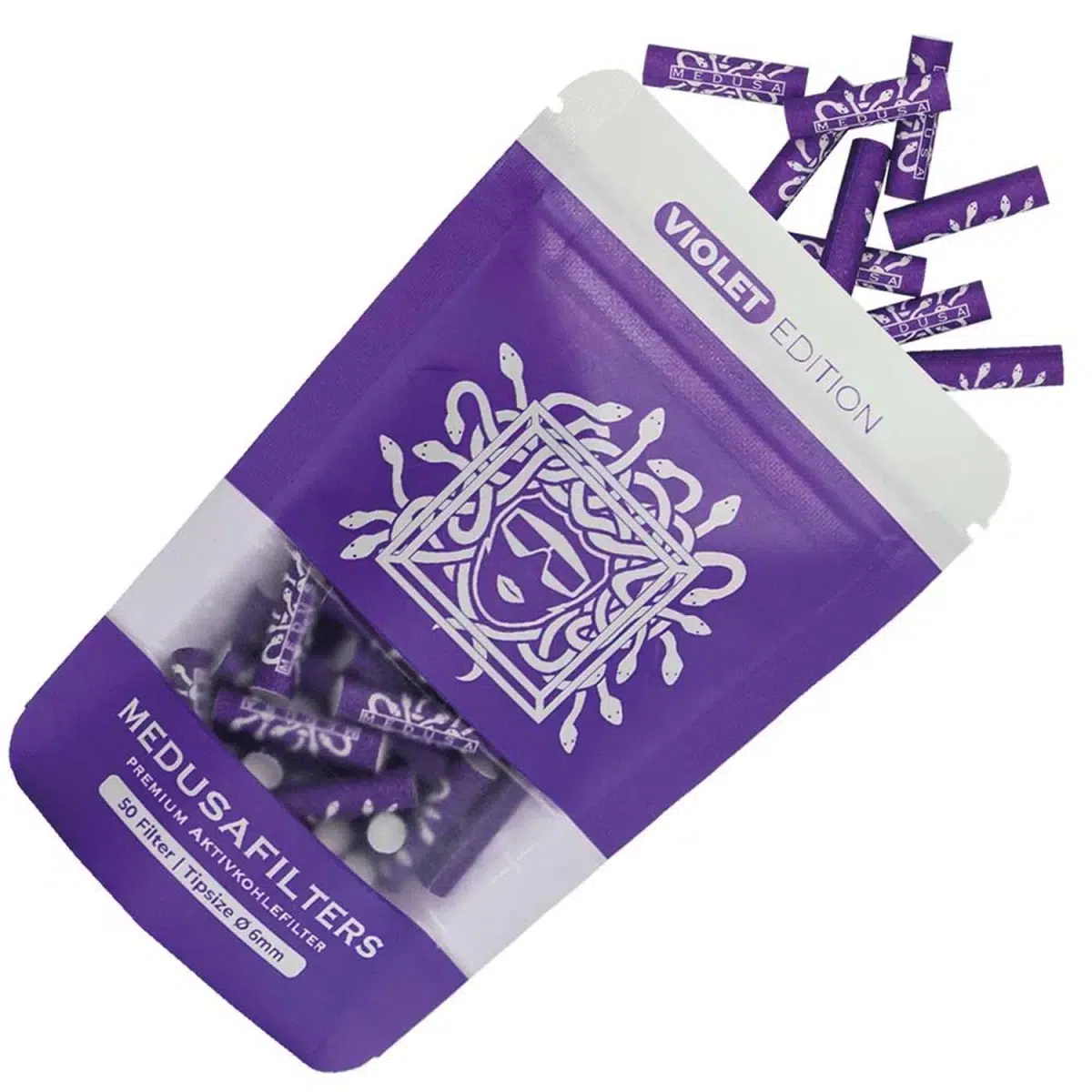Medusafilters Aktivkohlefilter 6mm Violet – 50 Stück