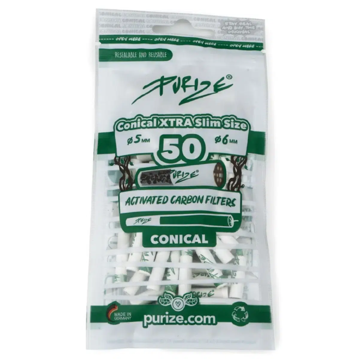 PURIZE Aktivkohlefilter Conical konisch 20 Beutel mit je 50 Stück 2