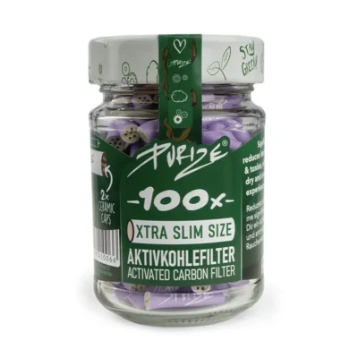 PURIZE Aktivkohlefilter XTRA Slim 6mm Lila im Glas