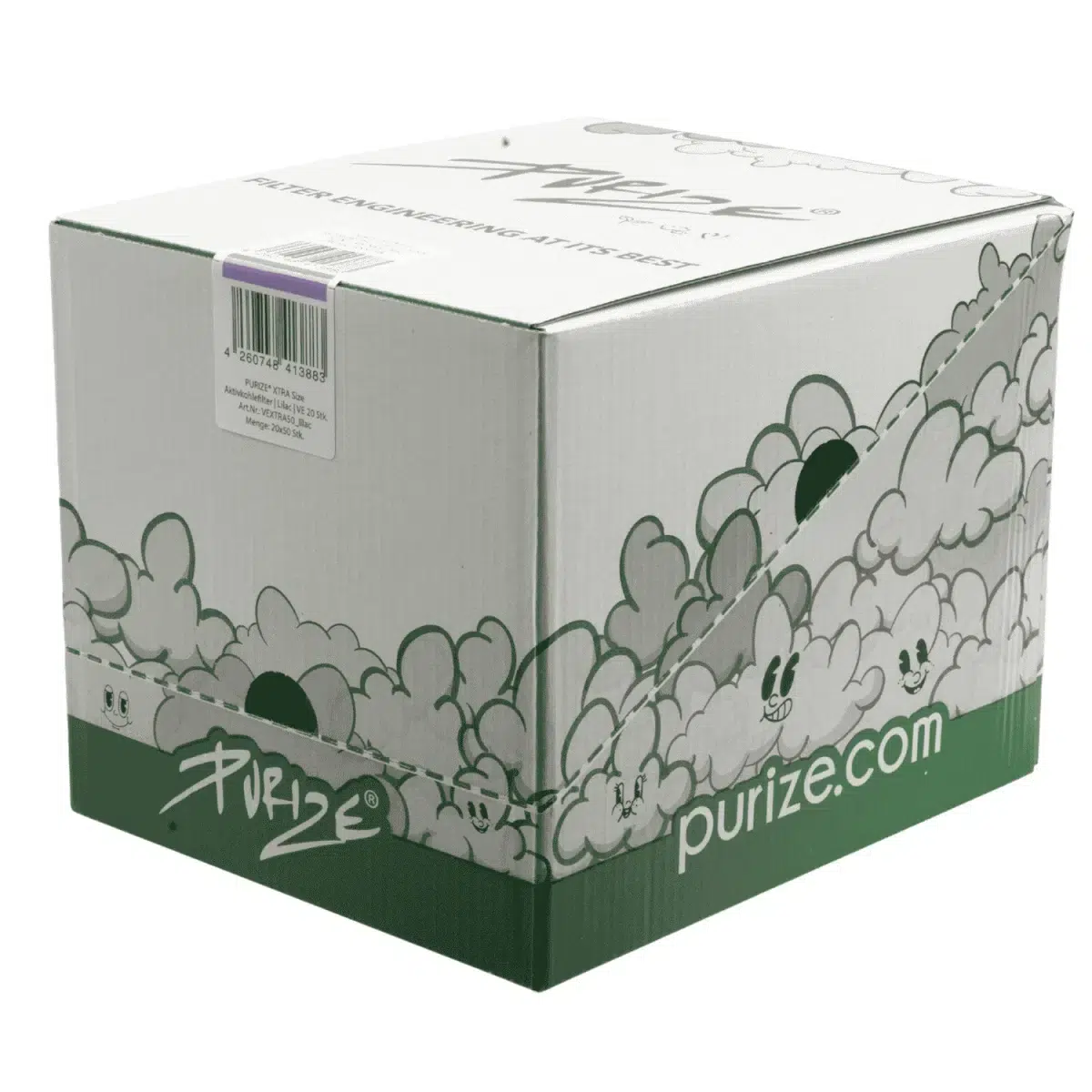 PURIZE Aktivkohlefilter XTRA Slim 6mm im Beutel Lila 3