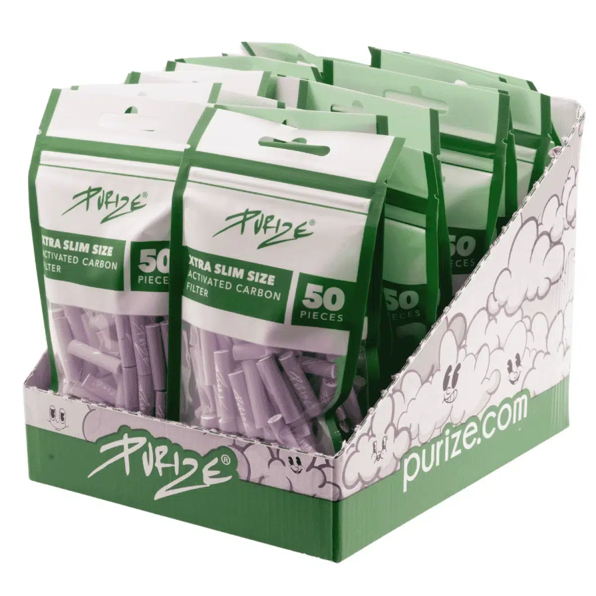 PURIZE Aktivkohlefilter XTRA Slim 6mm im Beutel Lila 4
