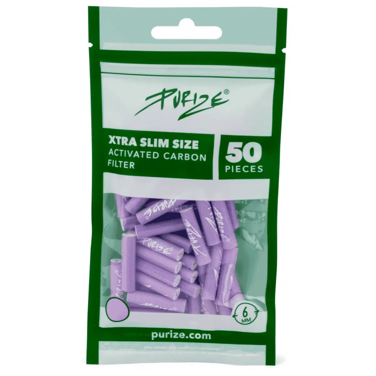 PURIZE Aktivkohlefilter XTRA Slim 6mm im Beutel Lila 5