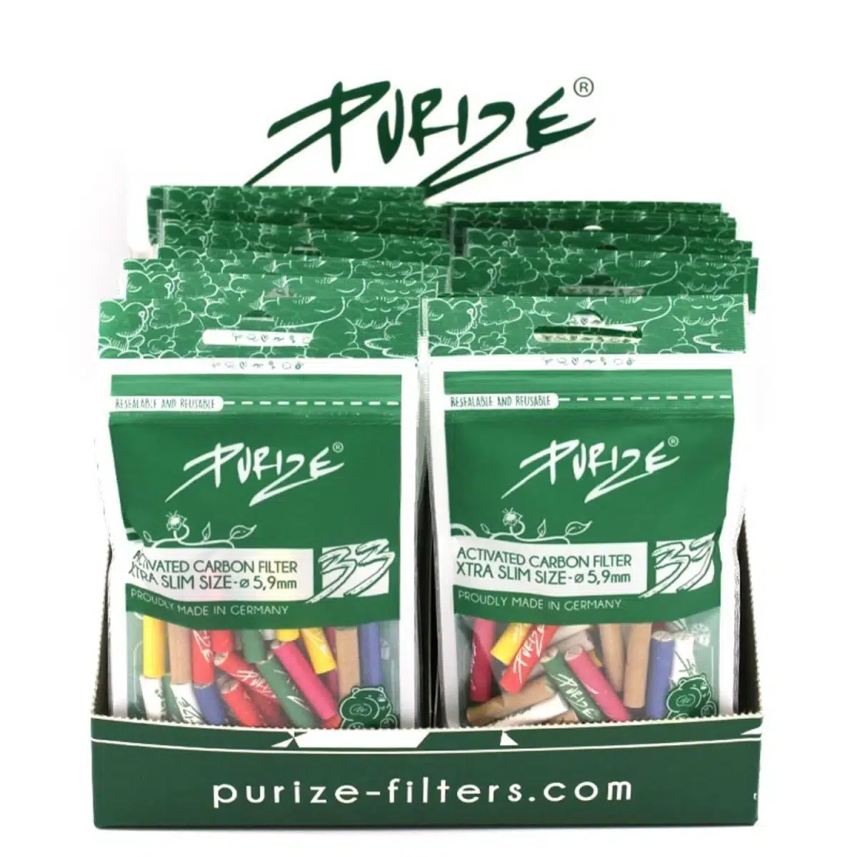 PURIZE Aktivkohlefilter XTRA Slim 6mm im Beutel Mixed