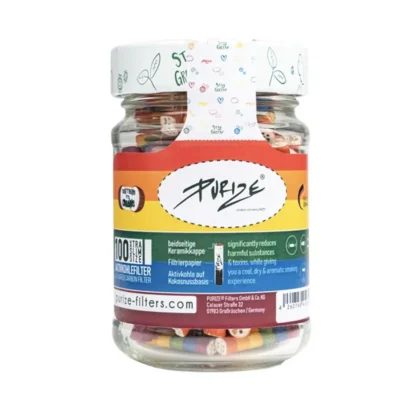 PURIZE Aktivkohlefilter XTRA Slim 6mm Rainbow im Glas