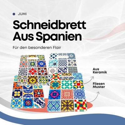 Schneidebrett mit Fliesenmuster aus Keramik