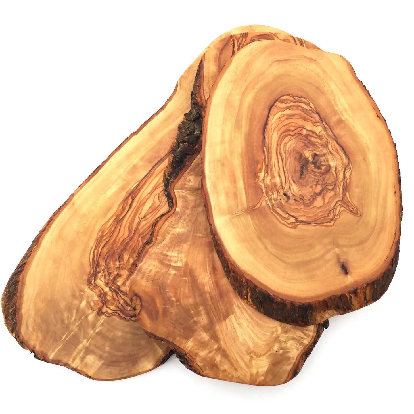 Servierbrett rustikal handgemacht aus Olivenholz 25 cm 1