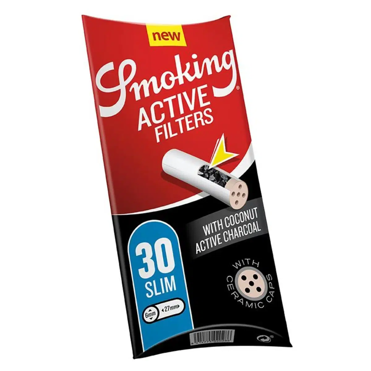 Smoking White Aktivkohlefilter Slim 6mm – 30 Stück