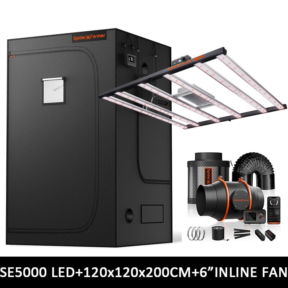Spider Farmer 120 x 120 x 200 cm Growzelt Set SE5000