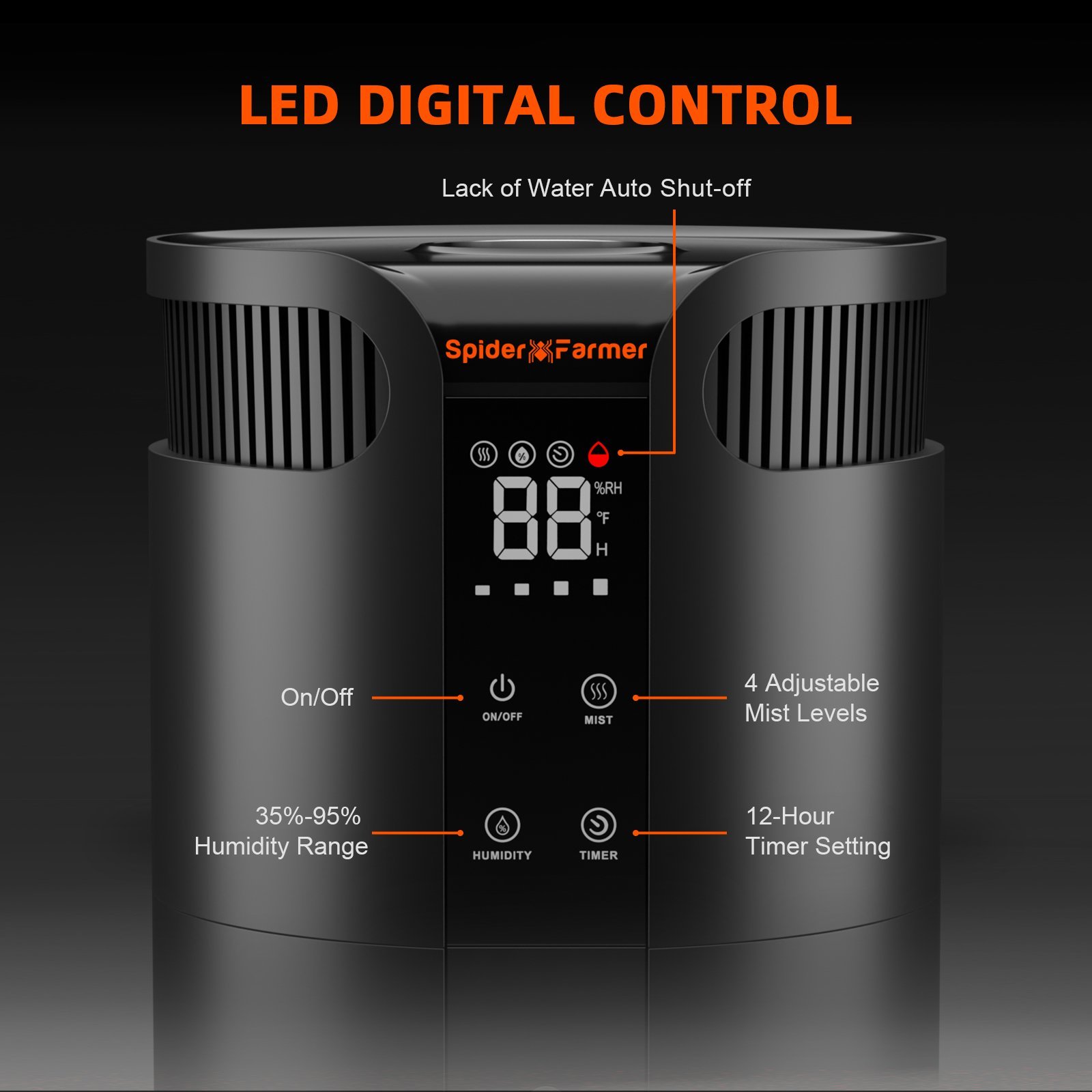 Spider Farmer 16L Cool Mist Luftbefeuchter 3