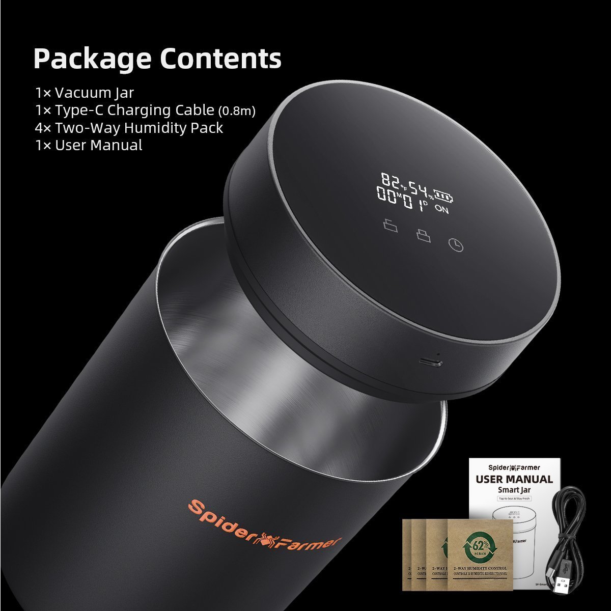 Spider Farmer 2L Auto Cure Smart Jar 10