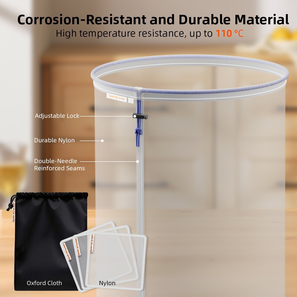 Spider Farmer 5er Pack wiederverwendbare Filterbeutel aus Netzgewebe mit je 5 Gallonen 25–220 Micron 4