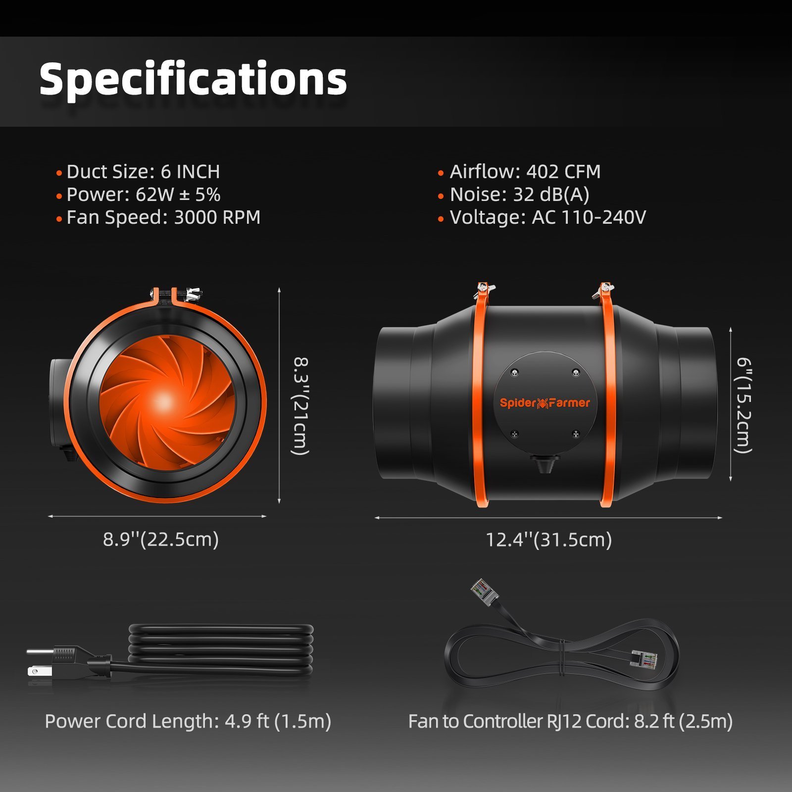Spider Farmer Automatisiertes Growbox Komplettset – 150×150×200cm für 9 Pflanzen G8600 18