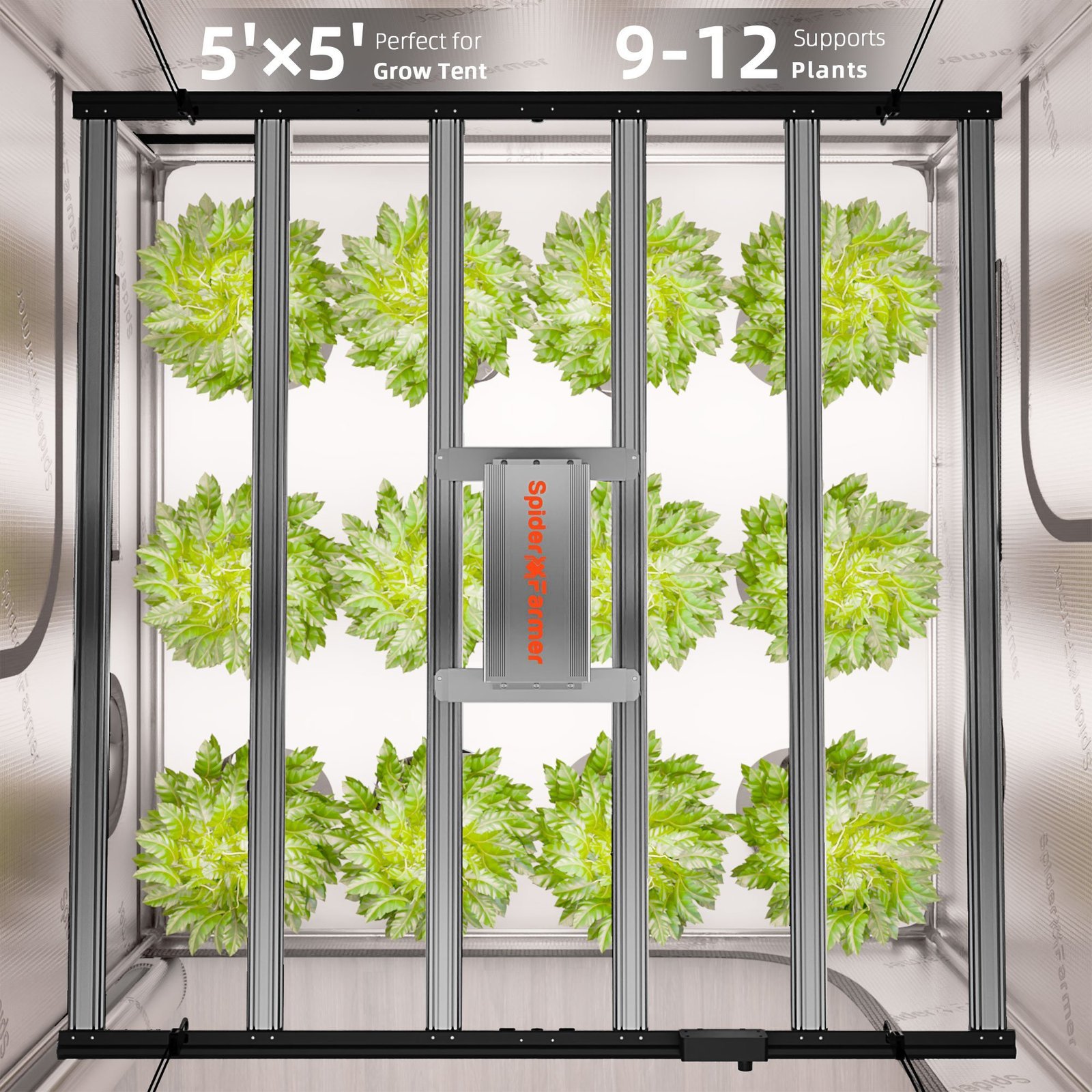 Spider Farmer Automatisiertes Growbox Komplettset – 150×150×200cm für 9 Pflanzen G8600 6