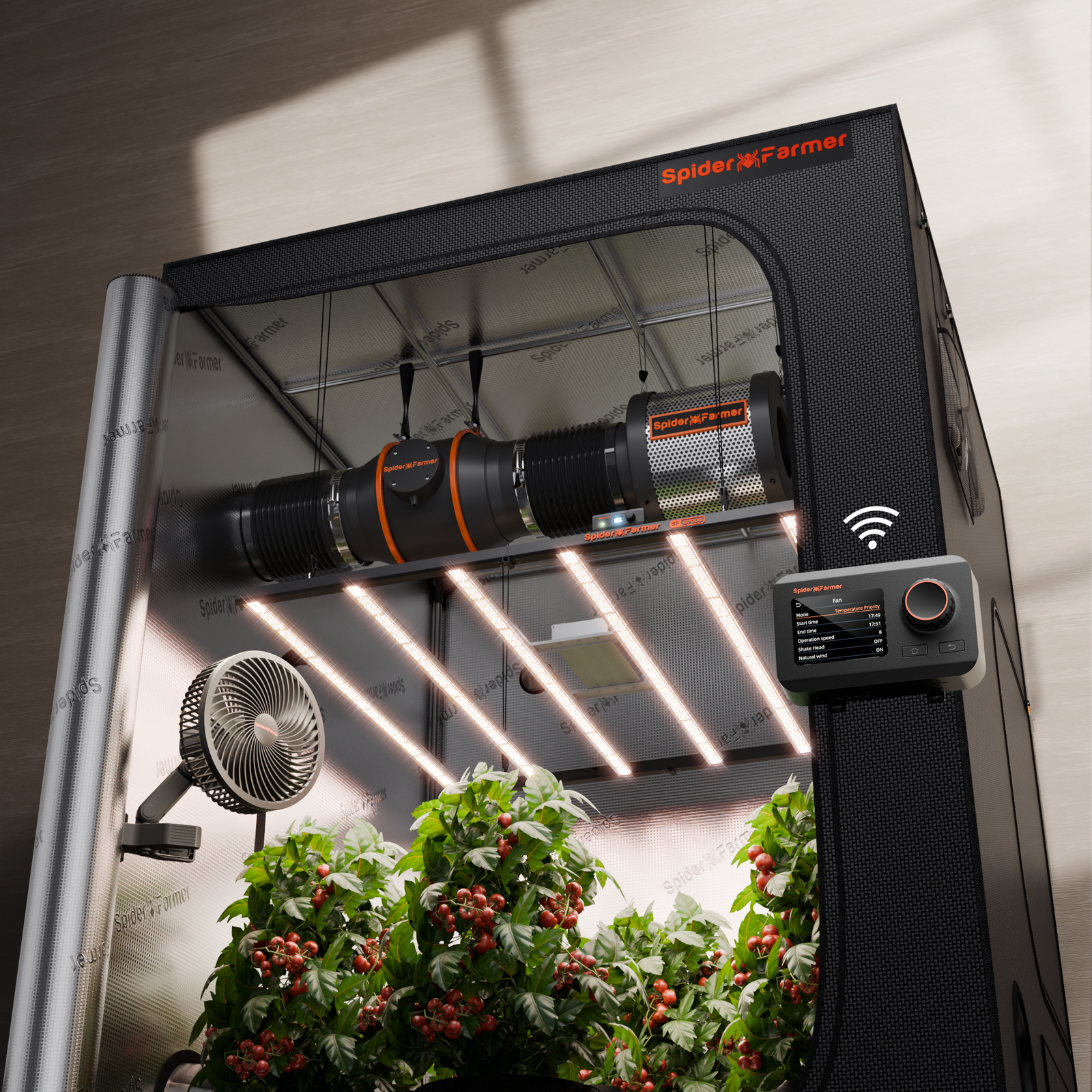 Spider Farmer Automatisiertes Growbox Komplettset – 150×150×200cm für 9 Pflanzen G8600