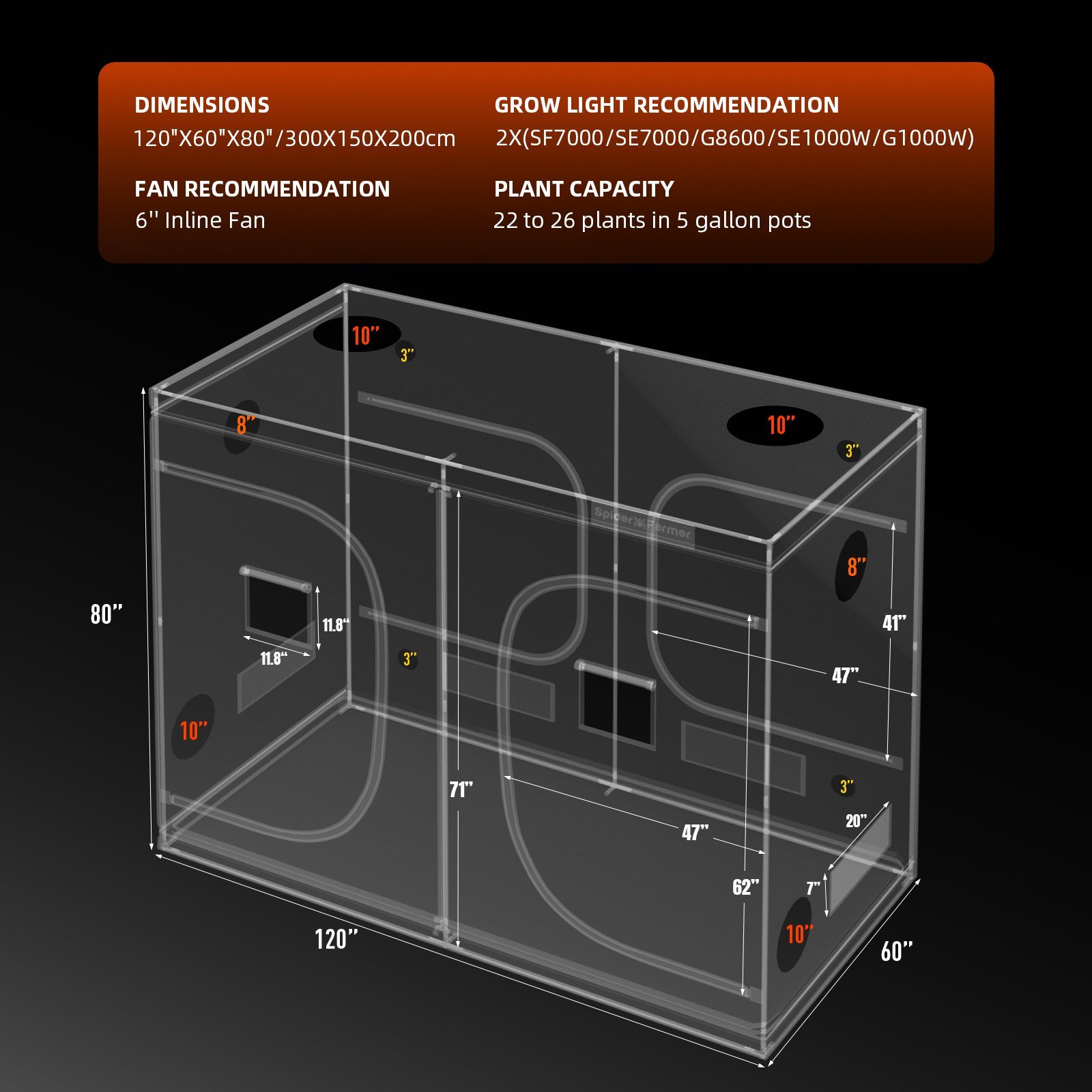 Spider Farmer Grow Box 300x150x200 cm 5