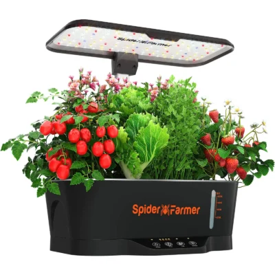 Spider Farmer SmartG12 Hydroponik System mit 36W LED – WLAN – Appgesteuert – 12 Töpfe, 6L Tank