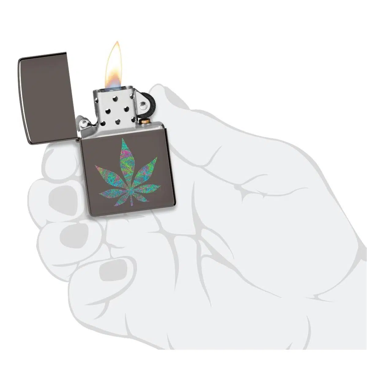 Zippo Benzinfeuerzeug Funky Cannabis Design5