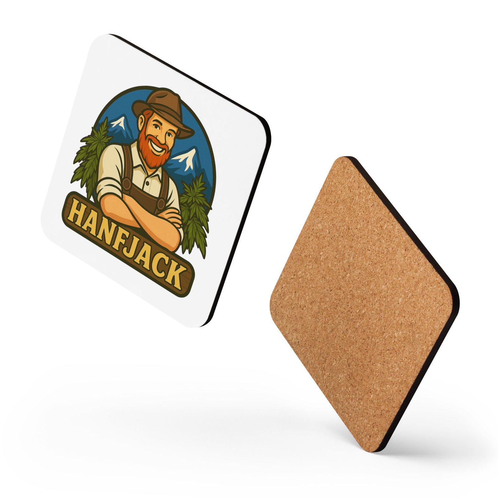 Hanfjack Untersetzer aus Kork in weiß – Bild 3