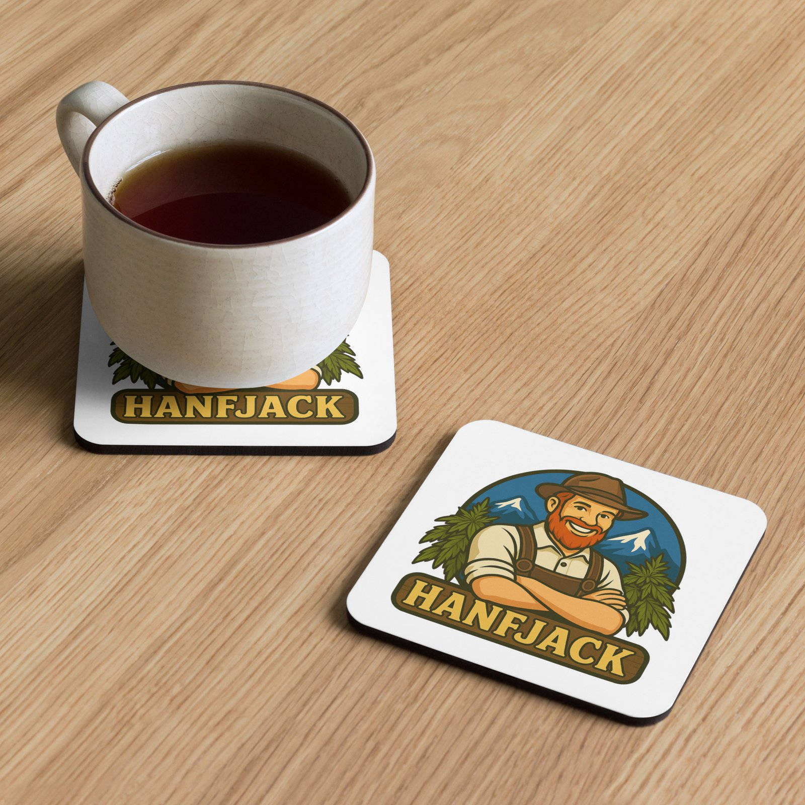 Hanfjack Untersetzer aus Kork in weiß – Bild 5