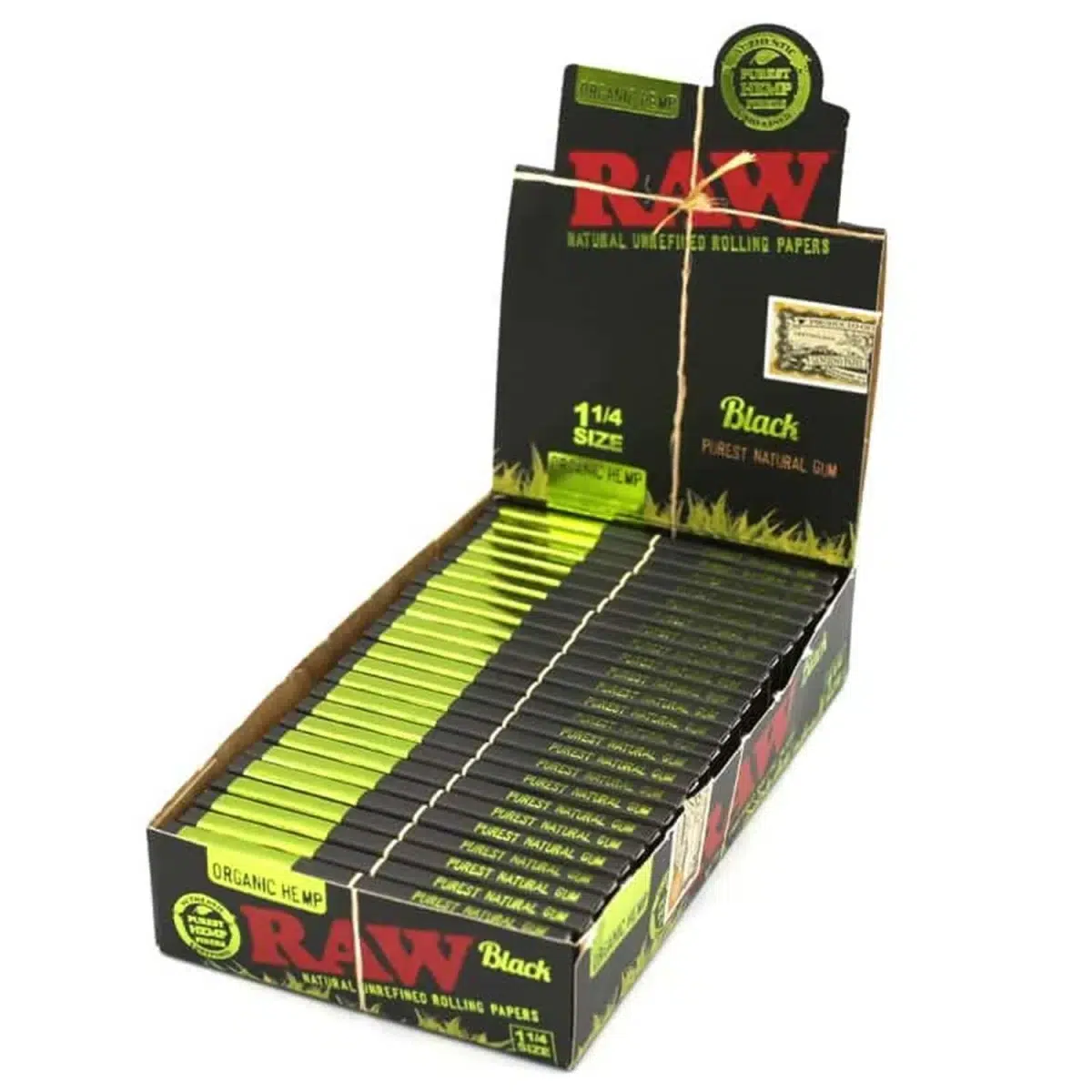 raw black organic hemp papers 1 1 4 size