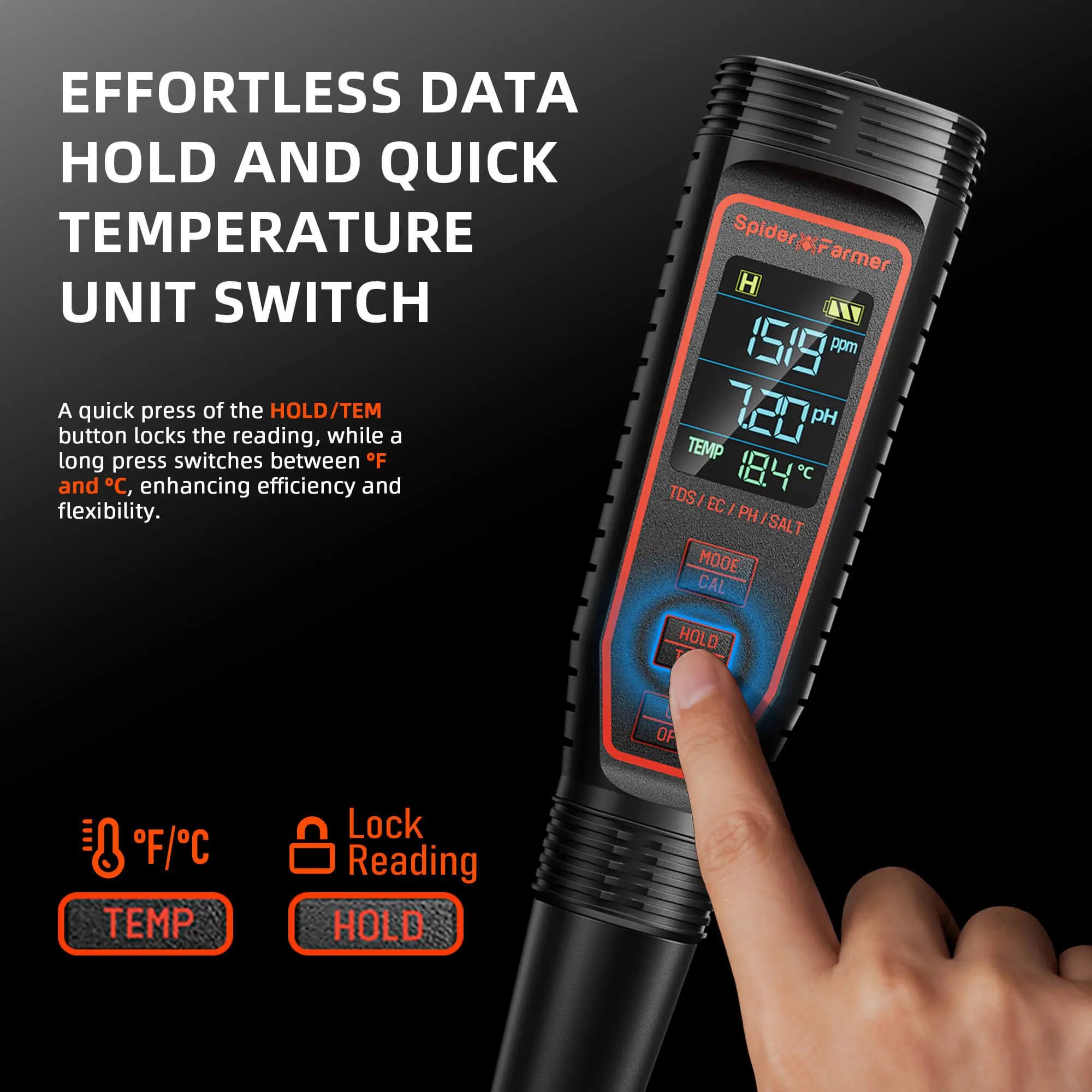 Spider Farmer PH-Meter 5-in-1 – Bild 6