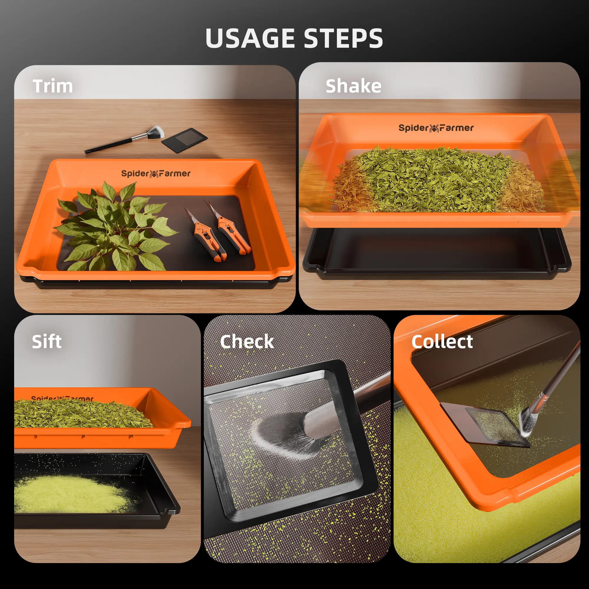 Spider Farmer Trim Tray 2 in 1 150 Micron für Pollen und Kräuter – Bild 4