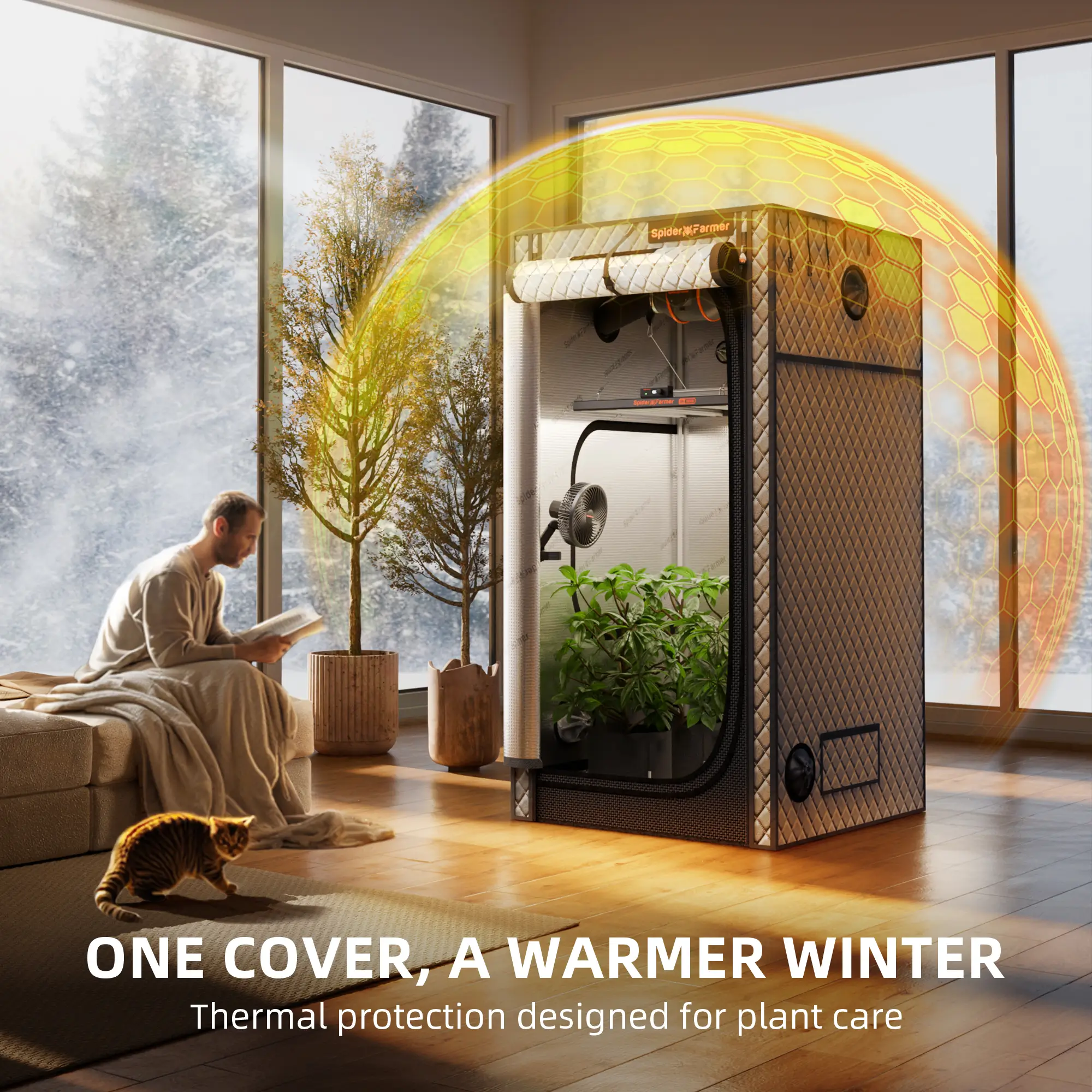 Spider Farmer iCOVER Growzelt Isolation für Winter/Kälte 90x90x180cm – Bild 3