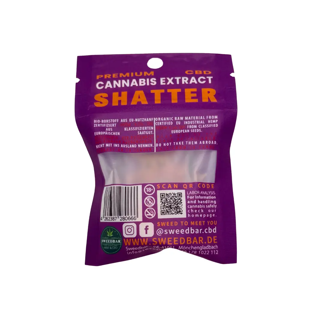 Sweedbar CBD Premium Shatter 1g hinten