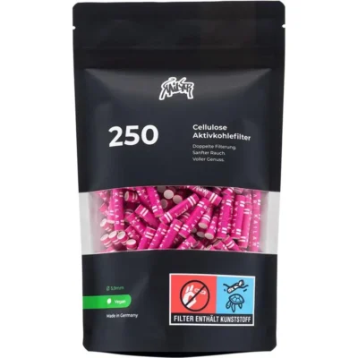 Kailar Aktivkohlefilter Cellulose Slim 6mm Pink (250 Stück)