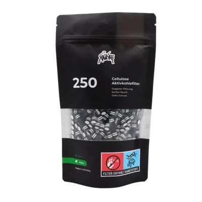 Kailar Aktivkohlefilter Cellulose Slim 6mm Schwarz (250 Stück)