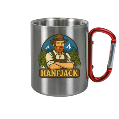 Hanfjack Logo – Edelstahl Tasse