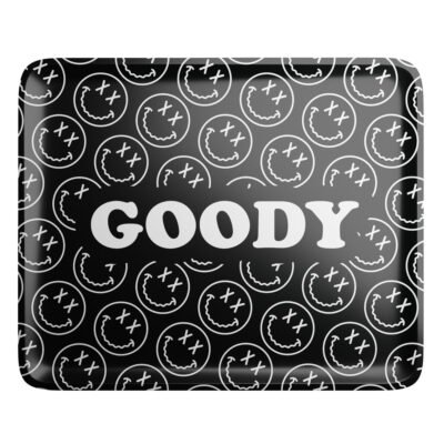 Goody Glass Pattern Face Rolling Tray – Schwarz, Large