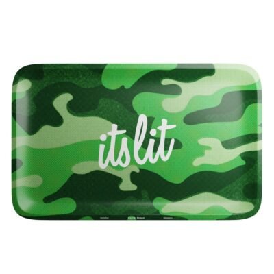 HEMPER It’s Lit Light Green Camo Rolling Tray – Medium
