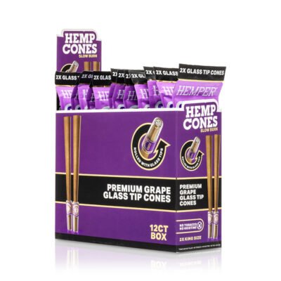 HEMPER King Size Hanf-Cones mit Glasfilter – Grape