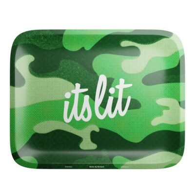 HEMPER It’s Lit Light Green Camo Rolling Tray – Small