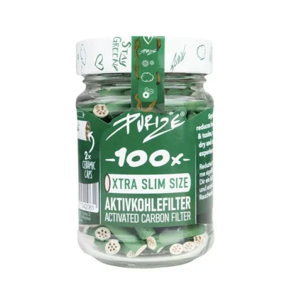 PURIZE Aktivkohlefilter XTRA Slim 6mm Grün im Glas